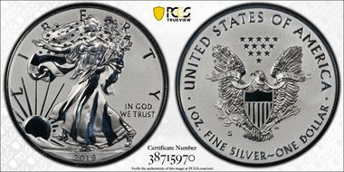 2019-S $1 Silver Eagle Enhanced Rev PR First Strike PR70