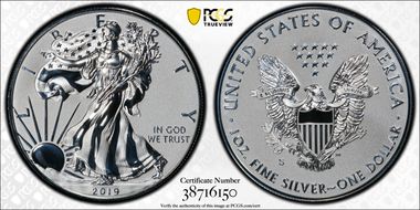 2019-S $1 Silver Eagle Enhanced Rev PR First Strike PR70