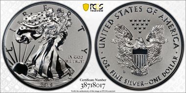 2019-S $1 Silver Eagle Enhanced Rev PR First Strike PR69