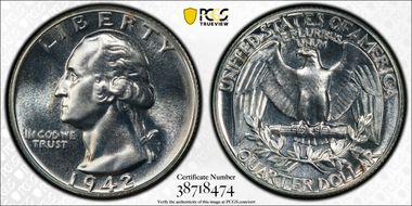 1942 25C PR67