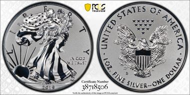 2019-S $1 Silver Eagle Enhanced Rev PR First Strike PR70