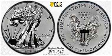 2019-S $1 Silver Eagle Enhanced Rev PR First Strike PR70