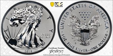 2019-S $1 Silver Eagle Enhanced Rev PR First Strike PR70