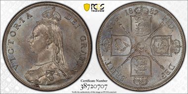 1887 Florin S-3925 Jubilee Head MS66