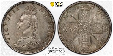 1887 Florin S-3925 Jubilee Head MS64