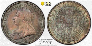 1893 Shil S-3940 Sm Let Obv MS65+