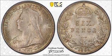 1893 6D S-3941 Old Head MS66