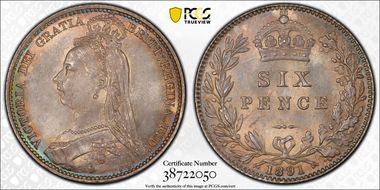 1891 6D S-3929 MS66+