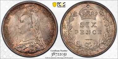 1891 6D S-3929 MS66