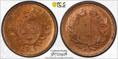 1913 B 1 Rap MS65RB