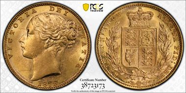 1879-S Sov S-3855 Shield AU58