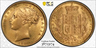 1880-S Sov S-3855 Shield AU58