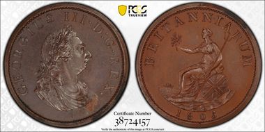 "1805" P1/2D P-1309 Bronzed AE Restrike PR64
