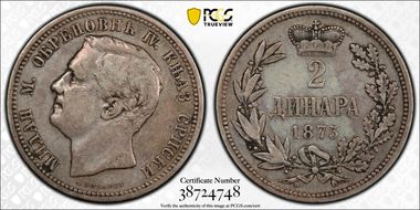 1875 2 Din KM-6  Ag XF40