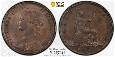 1873 1/2D S-3956 MS64BN