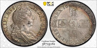 1696 Crown S-3472 3rd Bust OCTAVO MS64