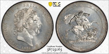 1818 Crown S-3787 LVIII Edge MS64