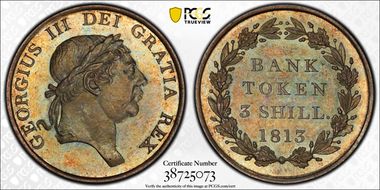 1813 3 Shil S-3770 MS65