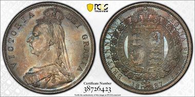 1887 1/2 Cr S-3924 Jubilee Head MS66