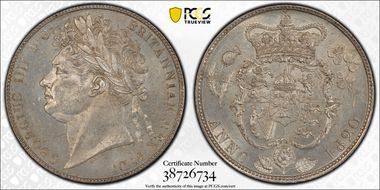 1820 1/2 Cr S-3789 George III MS64
