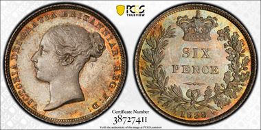 1838 6D S-3908 MS67+