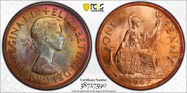 1967 1D S-4157 MS64RB