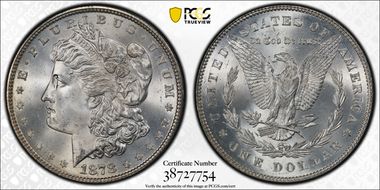 1878 7TF $1 Reverse of 1878 MS65