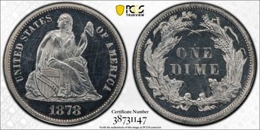 1878 10C PR62DCAM