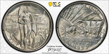 1933-D 50C Oregon MS66