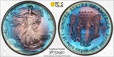 1993 $1 Silver Eagle MS68