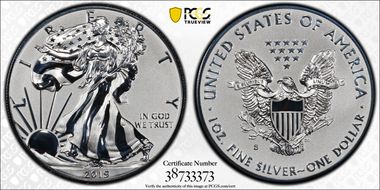 2019-S $1 Silver Eagle Enhanced Rev PR First Strike PR70