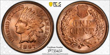 1897 1C MS65RD