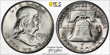 1958 50C FS-402 Obverse Die Clash MS64