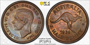 1939 1/2D Kangaroo Reverse MS63BN