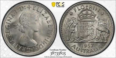 1957(m) Florin MS64+