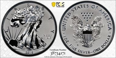 2019-S $1 Silver Eagle Enhanced Rev PR First Strike PR70
