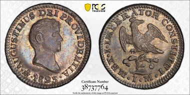 1823-Mo JM 1/2 R KM-301 Iturbide MS66