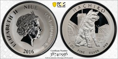 2016 $1 Hachiko PR69DCAM