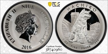 2016 $1 Hachiko PR69DCAM