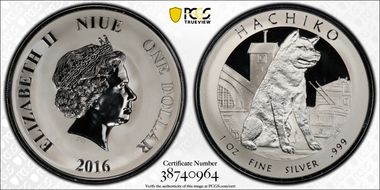 2016 $1 Hachiko PR69DCAM