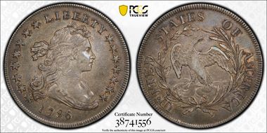 1796 $1 Small Date, Large Letters XF45+