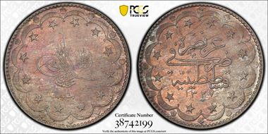 AH1327//9 (1917) 20 Kur KM-780  Ag MS64