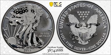 2013-W $1 Enhanced Silver Eagle West Point Mint Set SP70