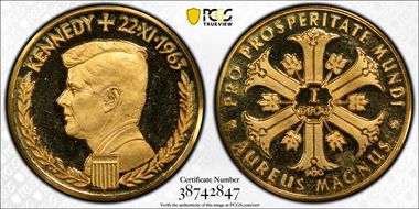 1963 Ducat X-M163 JFK's Death PR65DCAM