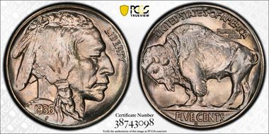 1936-S 5C MS66+