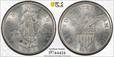 1907-S Peso MS62