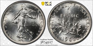 1966 1 Fr Gad-474 MS67