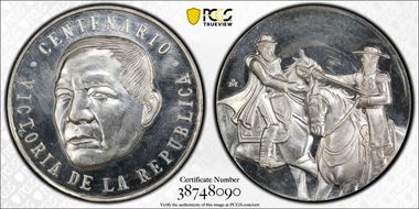 (1967)-Mo Medal Grove-965a Ag Centennial of the Republic MS64