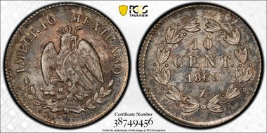 1865-Z 10C Maxmilian MS62