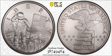 1988-P Medal D1988-2a Silver 76mm 12oz Young Astronauts MS69